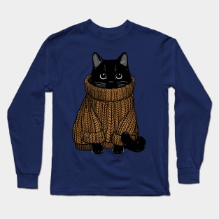 Cozy Autumn Sweater Cat Long Sleeve T-Shirt